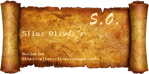 Slisz Olivér névjegykártya
